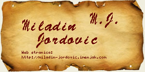 Miladin Jordović vizit kartica